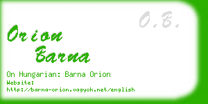 orion barna business card